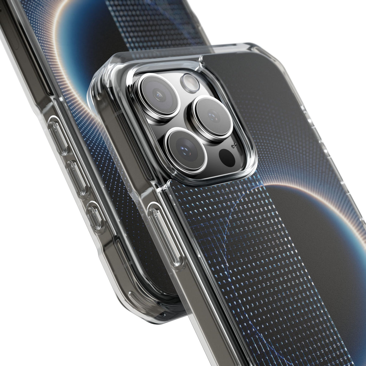 Luminous Meridian · Clear Impact Magnetic Phone Case for iPhone · Black