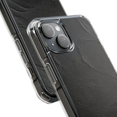 Obsidian Stucco Relief · Clear Impact Magnetic Phone Case for iPhone ·  Black