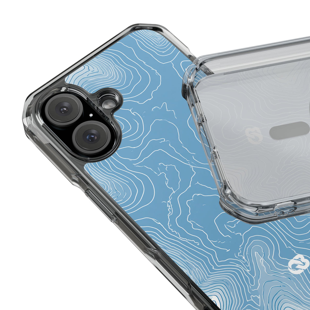 Glacial Basin Topo · Clear Impact Magnetic Phone Case for iPhone · Blue