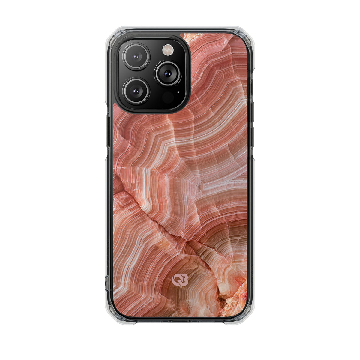 Blushing Rose Strata · Clear Impact Magnetic Phone Case for iPhone · Pink