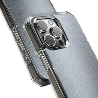 Silver Impact MagSafe Phone Case for iPhone - Satin Chrome Grain
