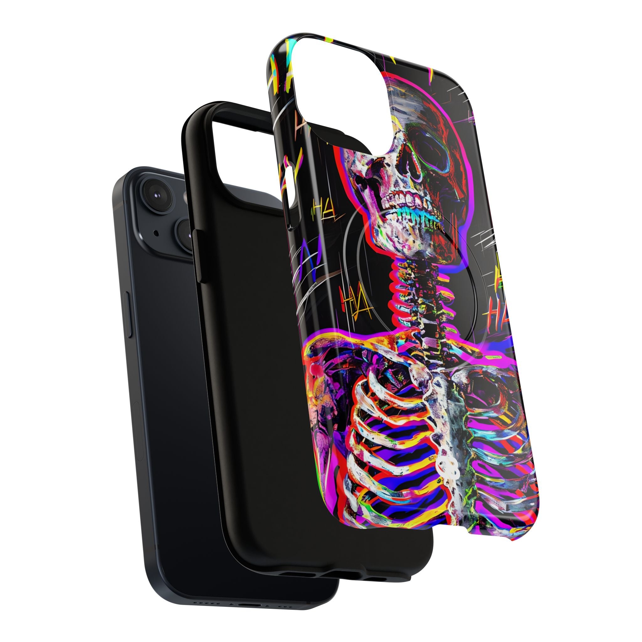 Neon Glitch Skeleton · Tough+ Coque de téléphone pour iPhone · Magsafe