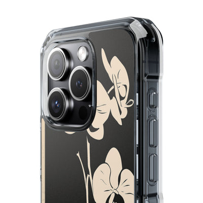 Black Impact MagSafe Phone Case for iPhone - Obsidian Bone Orchid