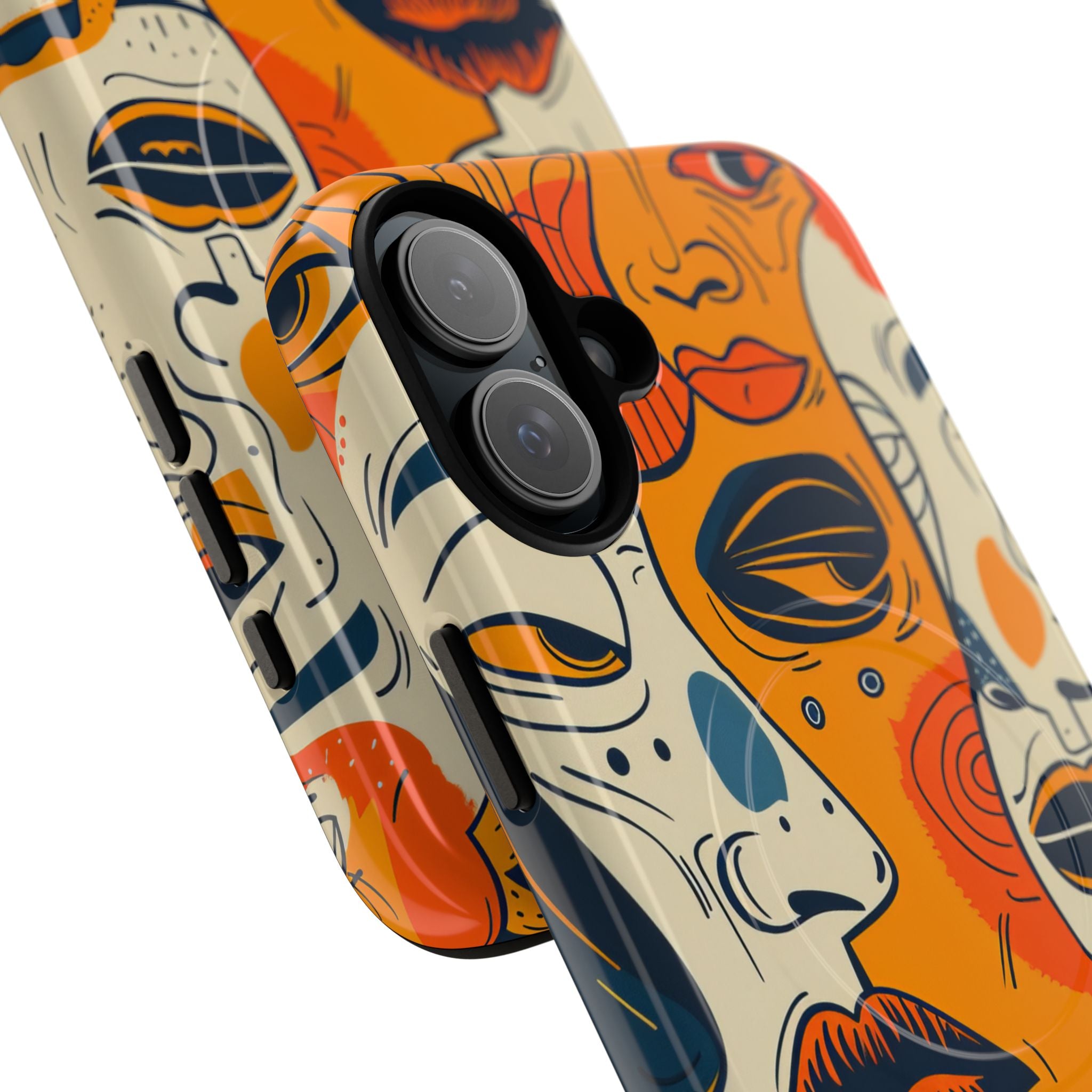 Verwickelte Gesichter Sonnenuntergang iPhone 16 Plus Case - Tough+