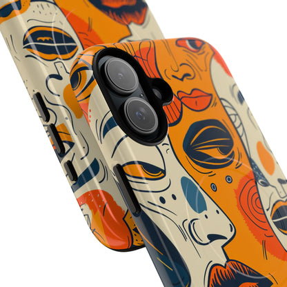 Verwickelte Gesichter Sonnenuntergang iPhone 16 Plus Case - Tough+