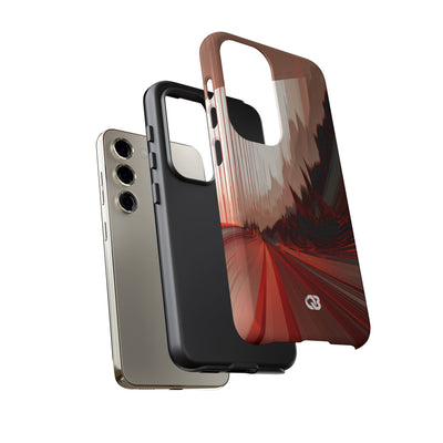 Red Tough Phone Case for Samsung - Crimson Pulse Horizon