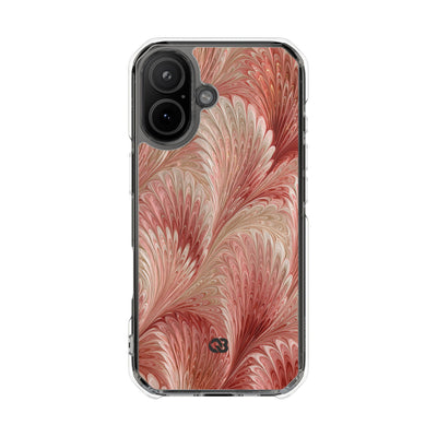 Blush Petal Plume · Clear Impact Magnetic Phone Case for iPhone · Pink