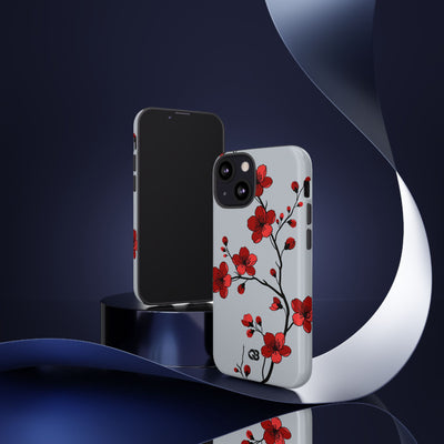 Scarlet Plum Blossom · Tough Phone Case for iPhone · Red