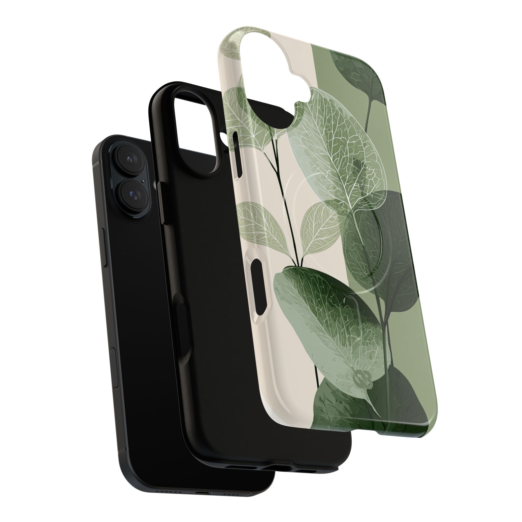 Green Tough 2.0 Magsafe Phone Case for iPhone - Sage Leaf Skeletals