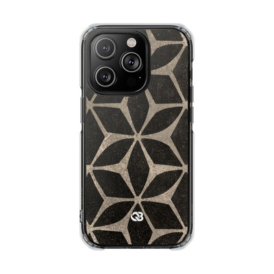 Concrete Mosaic Star · Clear Impact Magnetic Phone Case for iPhone · Black