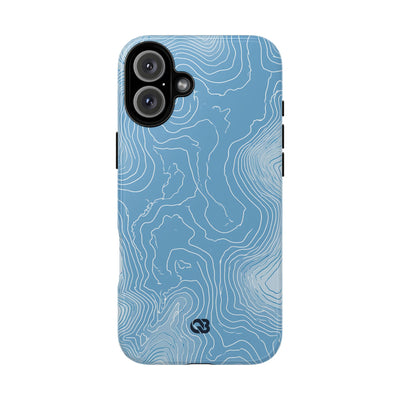Blue Tough Phone Case for iPhone - Glacial Ridge Topo