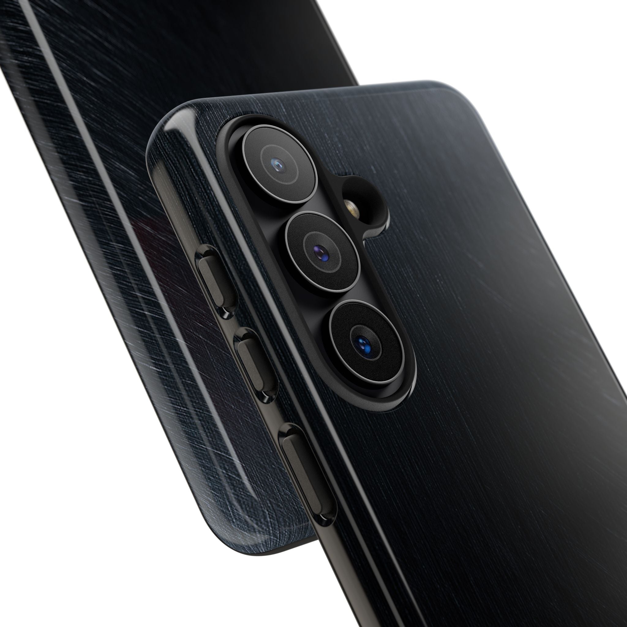 Black Tough Phone Case for Samsung - Midnight Brushed Grain