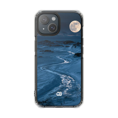 Arctic Moon Drift · Clear Impact Magnetic Phone Case for iPhone · Blue