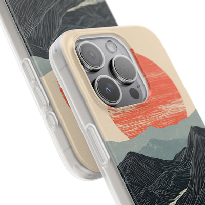 Beige Lite Phone Case for iPhone - Crimson Ridge Flow