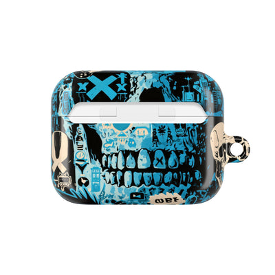 Electric Skull Graffiti · Hard Case for AirPods & AirPods Pro · Blue