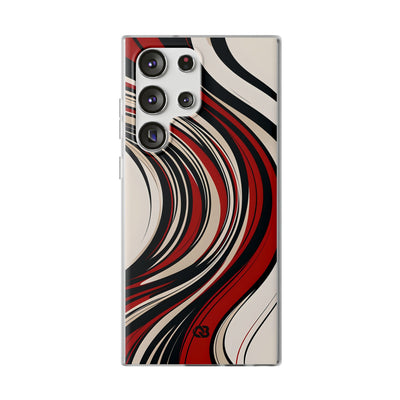 Crimson Flow Waves · Soft Phone Case for Samsung