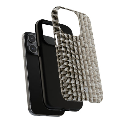 Beige Tough 2.0 Magsafe Phone Case for iPhone - Bone Spiked Grid