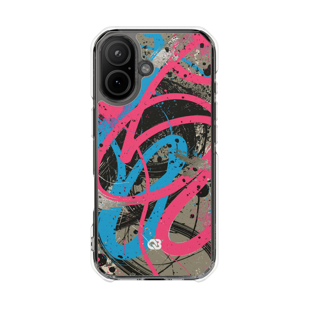 Cyber Splatter Flow · Clear Impact Magnetic Phone Case for iPhone · Pink