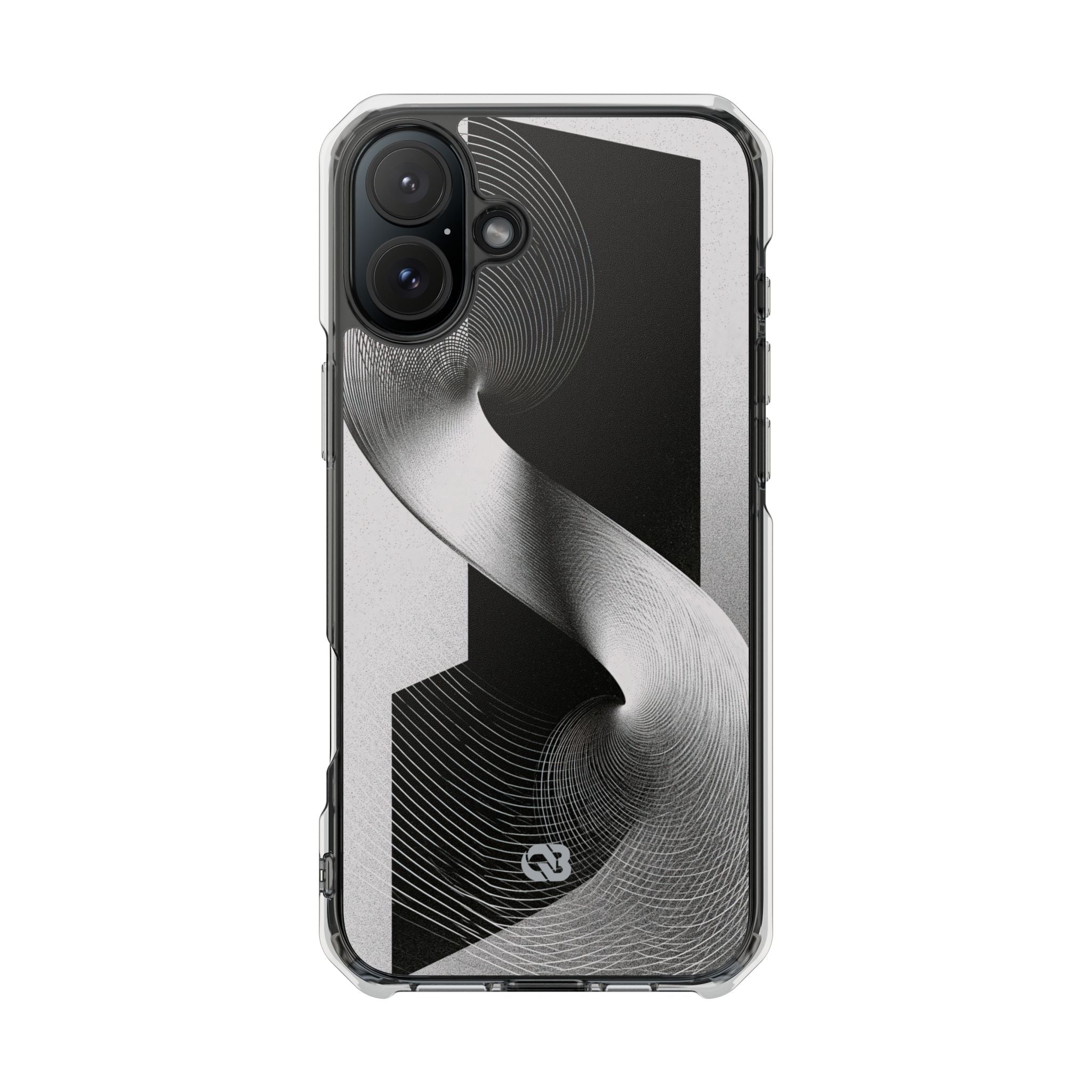 Grey Impact MagSafe Phone Case for iPhone - Obsidian Moiré Wave