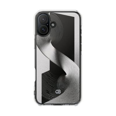 Grey Impact MagSafe Phone Case for iPhone - Obsidian Moiré Wave