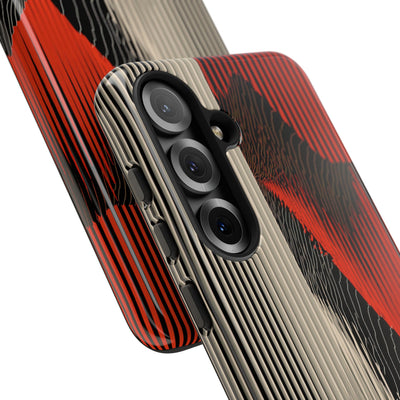 Red Tough Phone Case for Samsung - Crimson Pulse Topo
