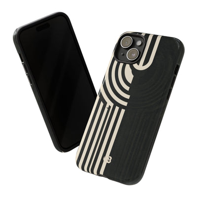 Beige Tough Phone Case for iPhone - Monolith Ivory Signal
