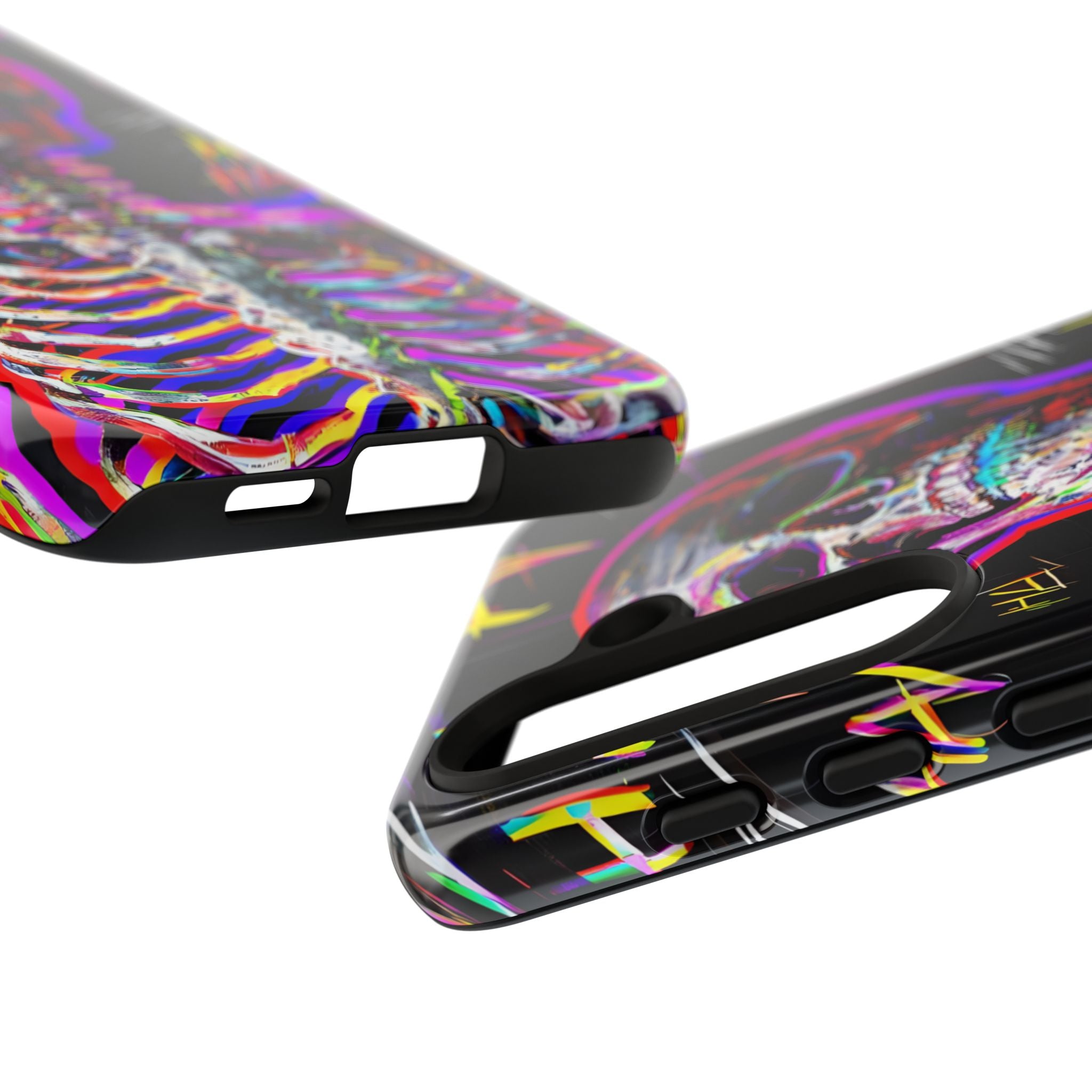 Neon Glitch Skeleton · Tough Handyhülle für Samsung