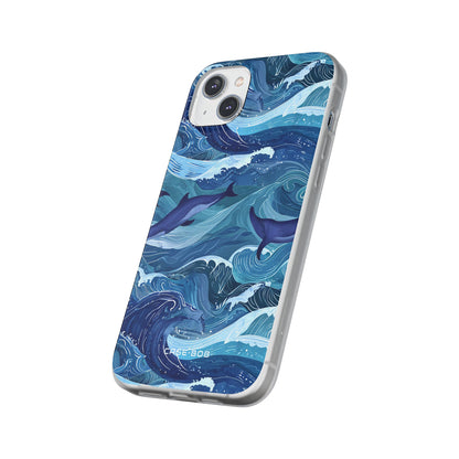 Dolphin Waves iPhone 14 Plus Case - Soft