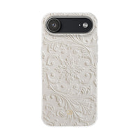 White Lite Phone Case for iPhone - Alabaster Floral Relief