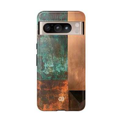 Teal Tough Phone Case for Google Pixel - Verdigris Copper Slab