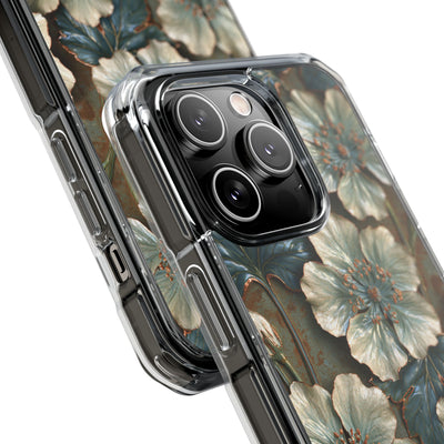 Gilded Blossom Reverie · Clear Impact Magnetic Phone Case for iPhone · Teal