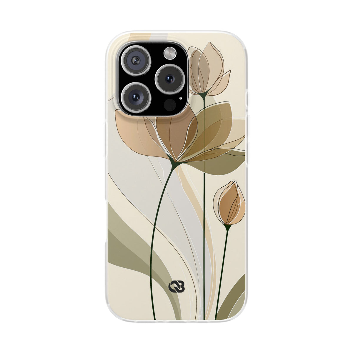 Translucent Petal Contour · Lite Phone Case for iPhone ·  Beige