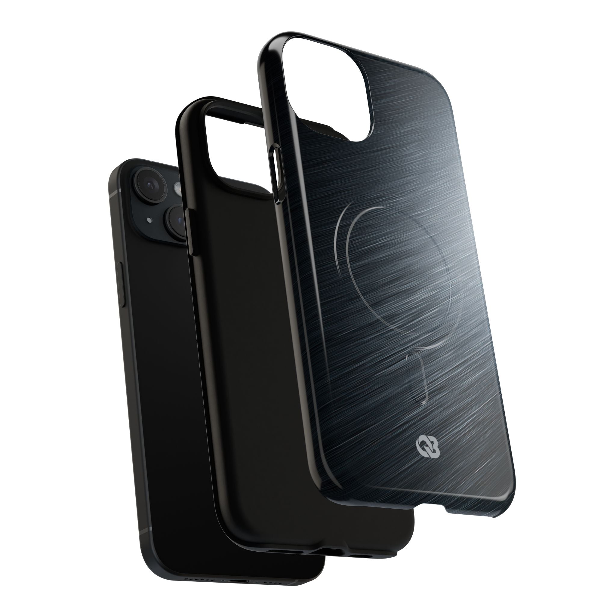 Grey Tough 2.0 Magsafe Phone Case for iPhone - Charcoal Brushed Steel