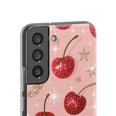 Bedazzled Ruby Cherries · Lite Phone Case for Samsung · Pink