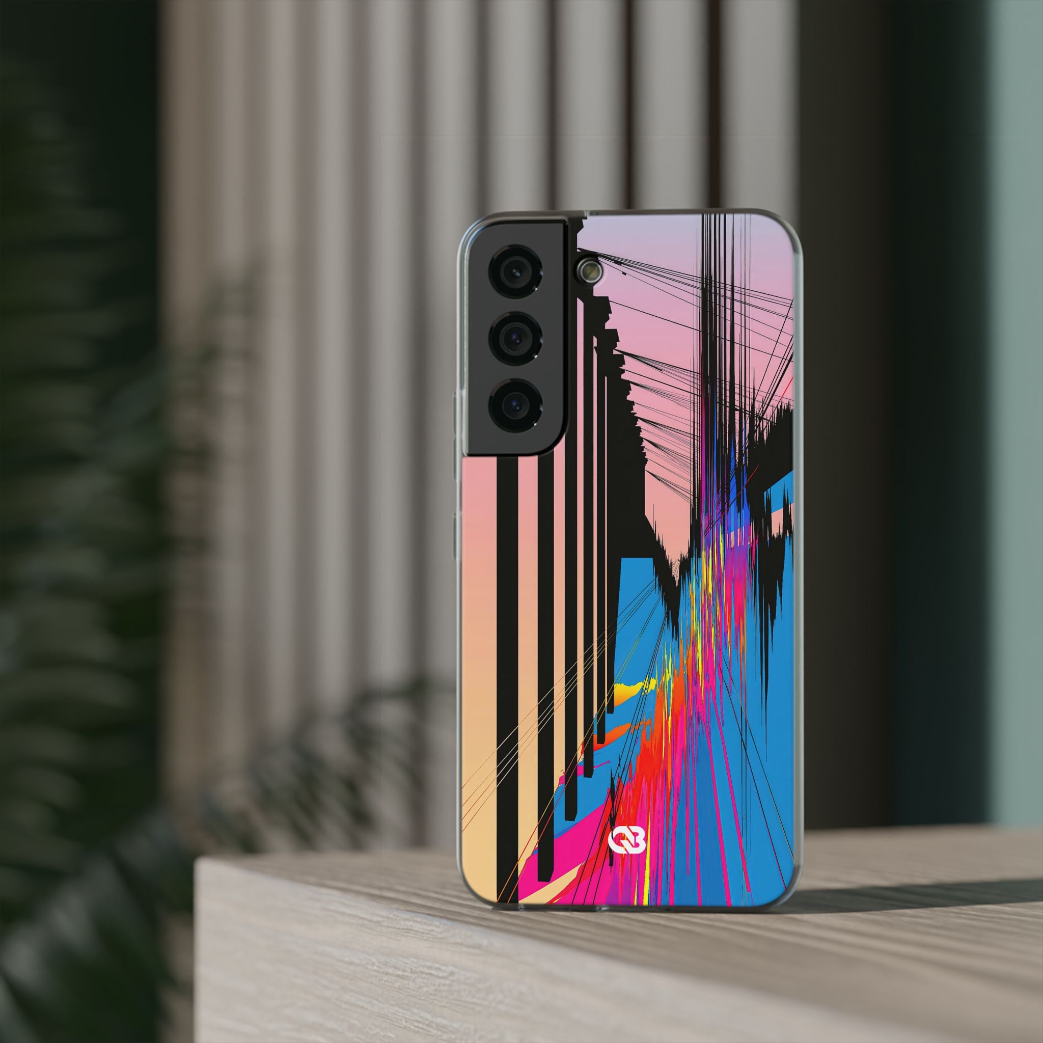 Blue Lite Phone Case for Samsung - Fractured Data Skyline
