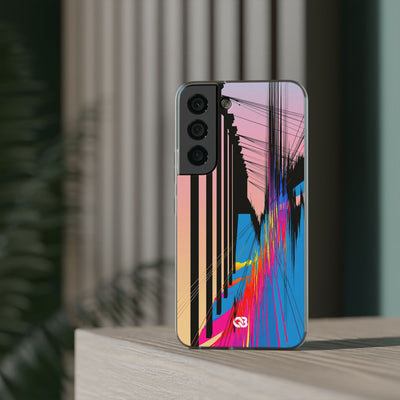 Blue Lite Phone Case for Samsung - Fractured Data Skyline