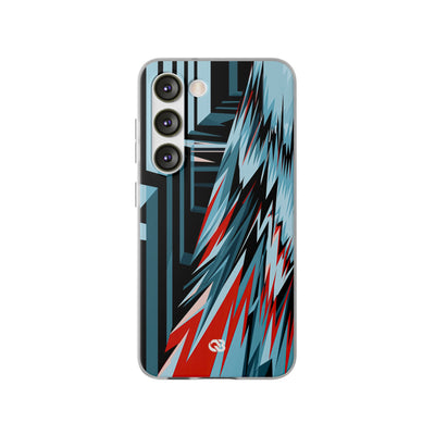 Blue Lite Phone Case for Samsung - Glitch Peak Cyan