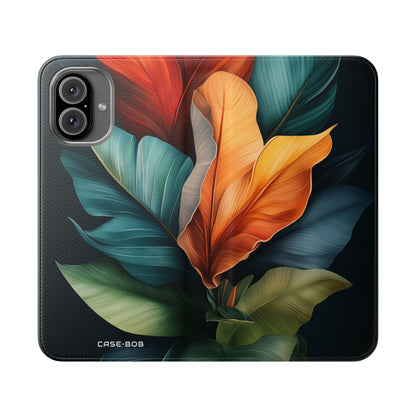 Tropical Ember Leaves - iPhone 16 Plus Case - Wallet