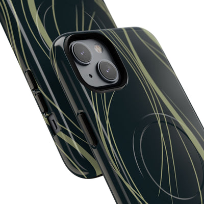 Green Tough 2.0 Magsafe Phone Case for iPhone - Obsidian Sage Flow