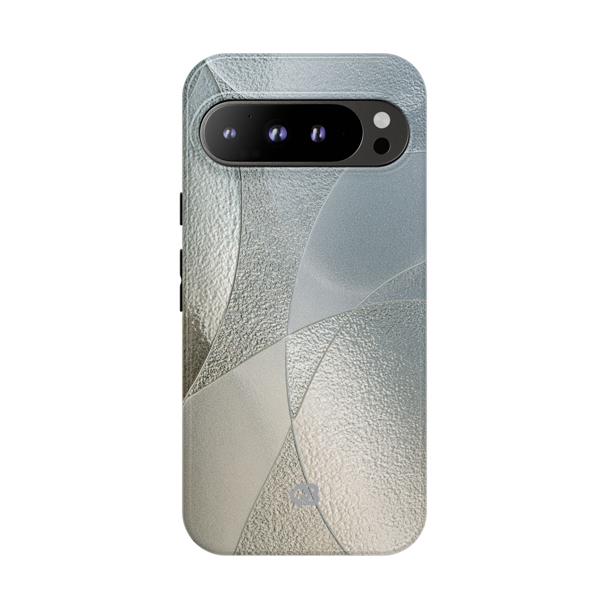 Silver Tough Phone Case for Google Pixel -Frosted Silver Mosaic