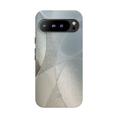 Silver Tough Phone Case for Google Pixel -Frosted Silver Mosaic