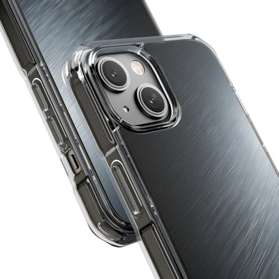 Brushed Obsidian Steel · Clear Impact Magnetic Phone Case for iPhone ·  Grey