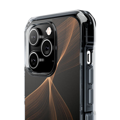 Brown Impact MagSafe Phone Case for iPhone - Copper Silk Wave