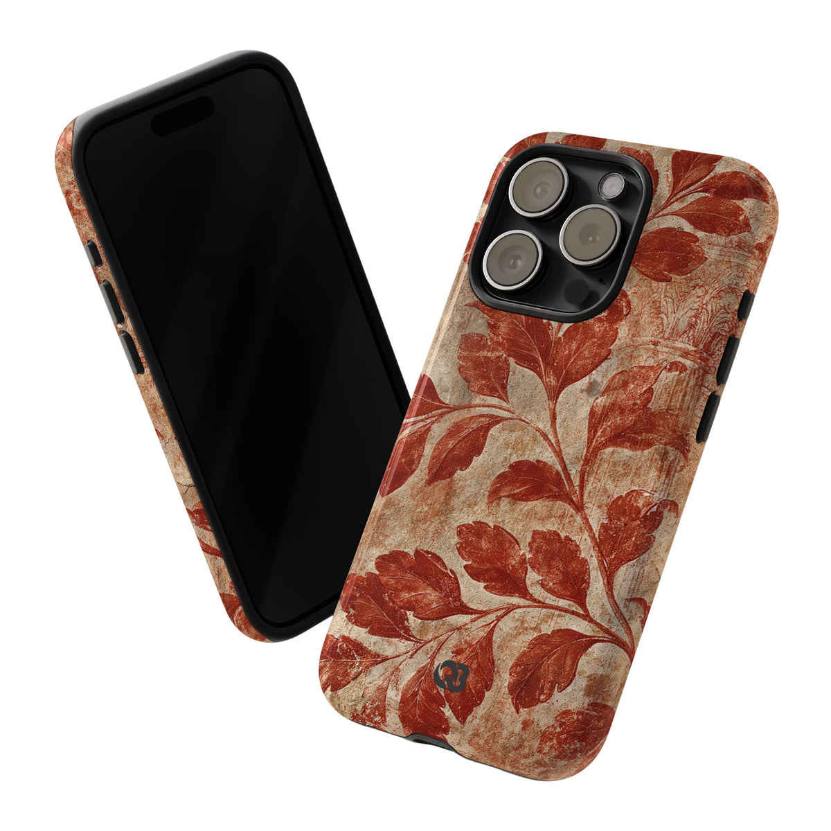 Terracotta Botanical Fresco · Tough Phone Case for iPhone · Red