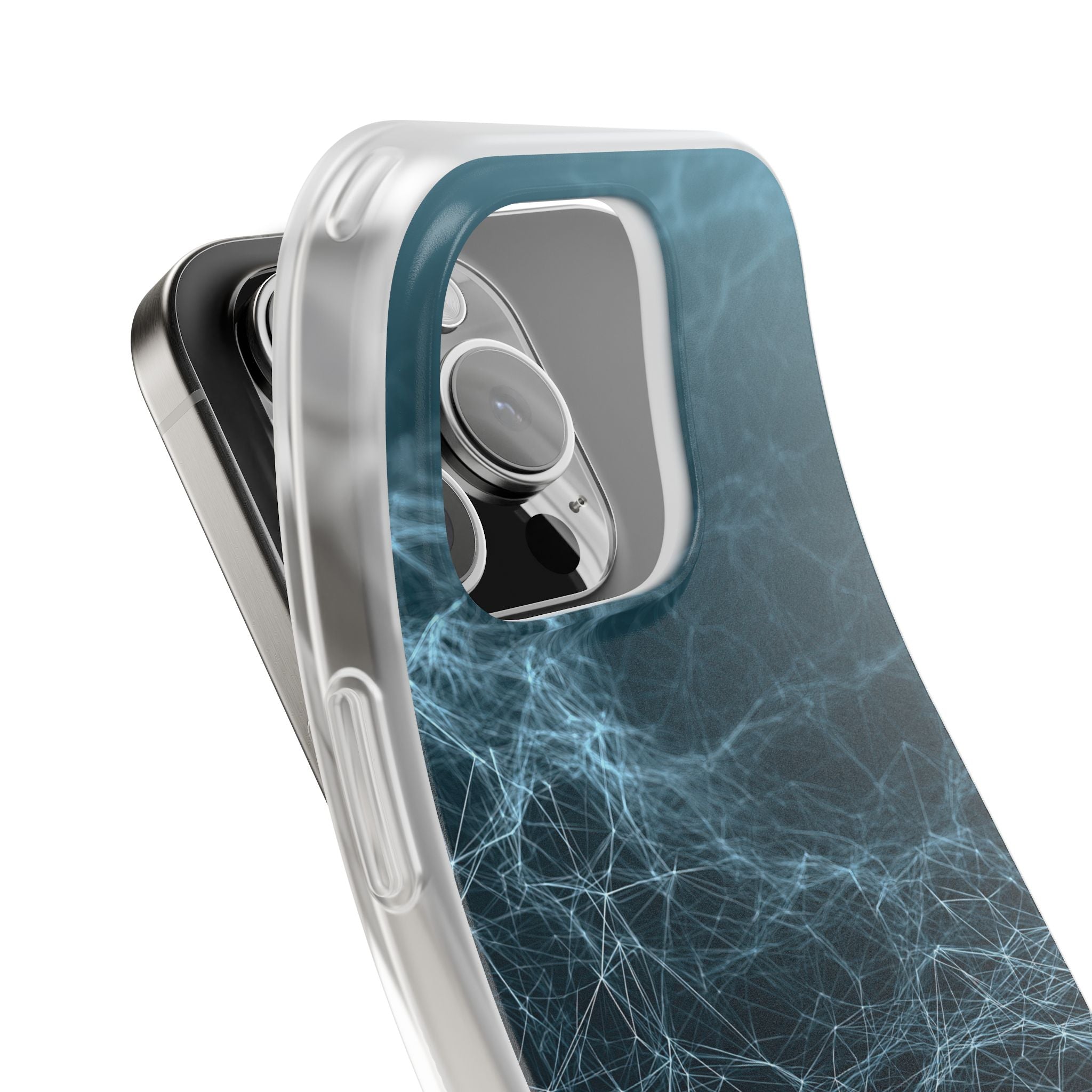 Teal Lite Phone Case for iPhone - Arctic Neural Mesh