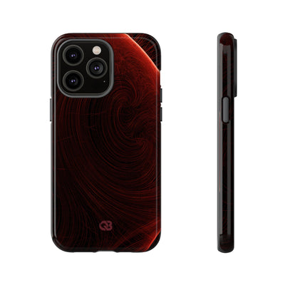 Red Tough Phone Case for iPhone - Crimson Flare Flux