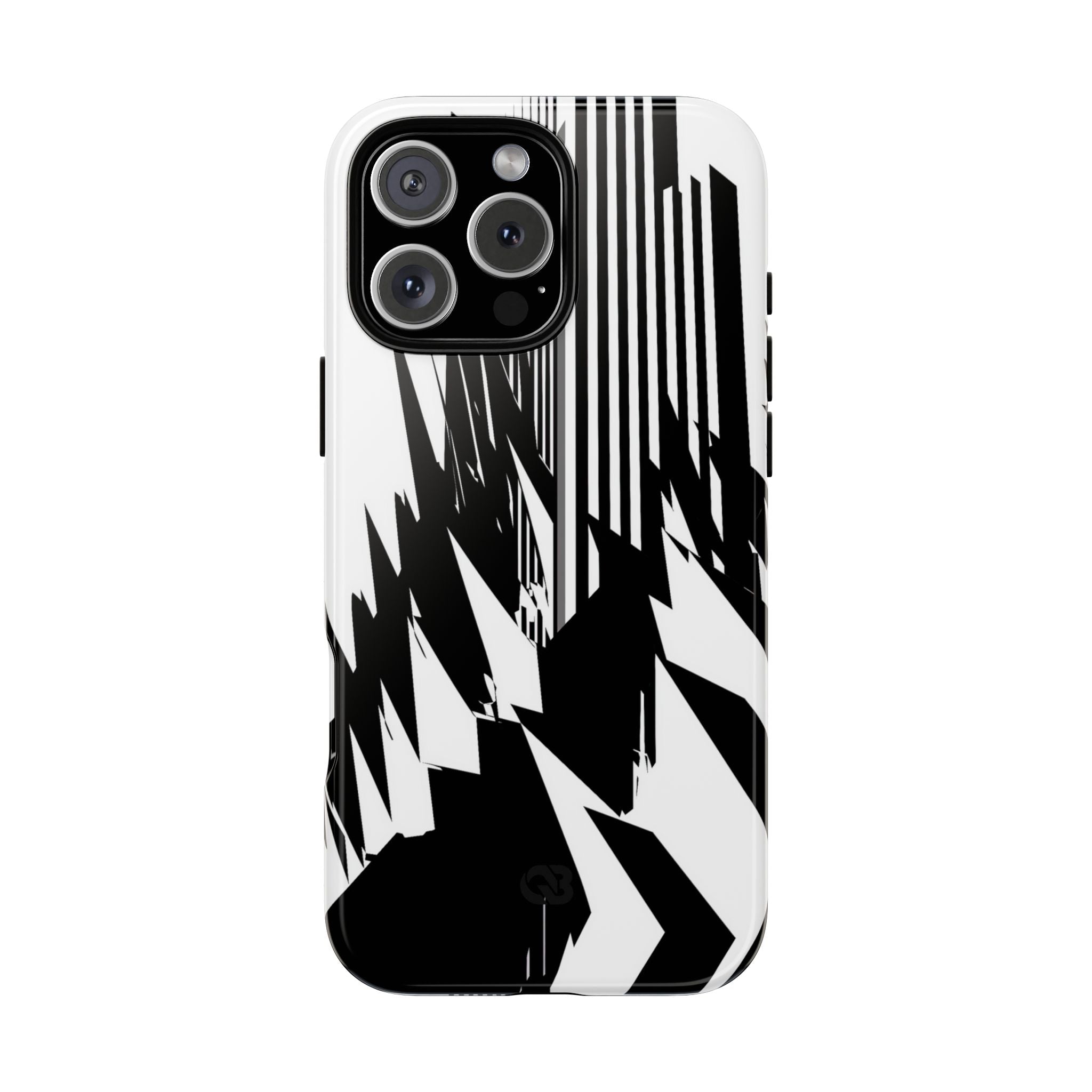 White Tough Phone Case for iPhone - Shattered Vector Spire