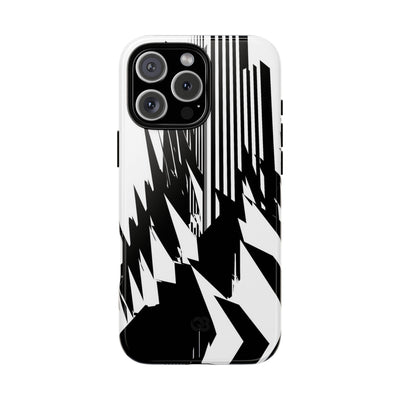 White Tough Phone Case for iPhone - Shattered Vector Spire