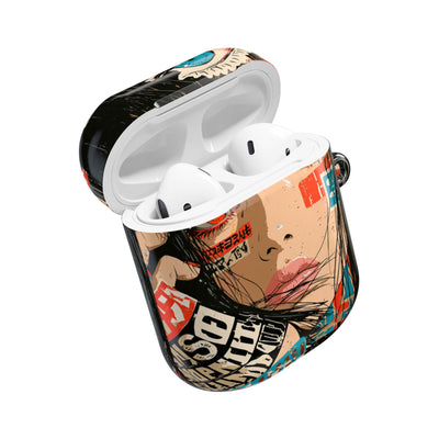Shibuya Street Collage · Hard Case for AirPods & AirPods Pro · Red