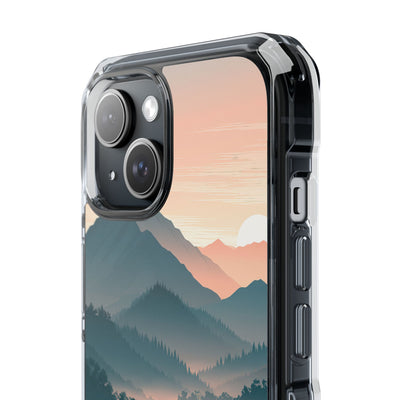 Teal Impact MagSafe Phone Case for iPhone - Alpine Teal Horizon